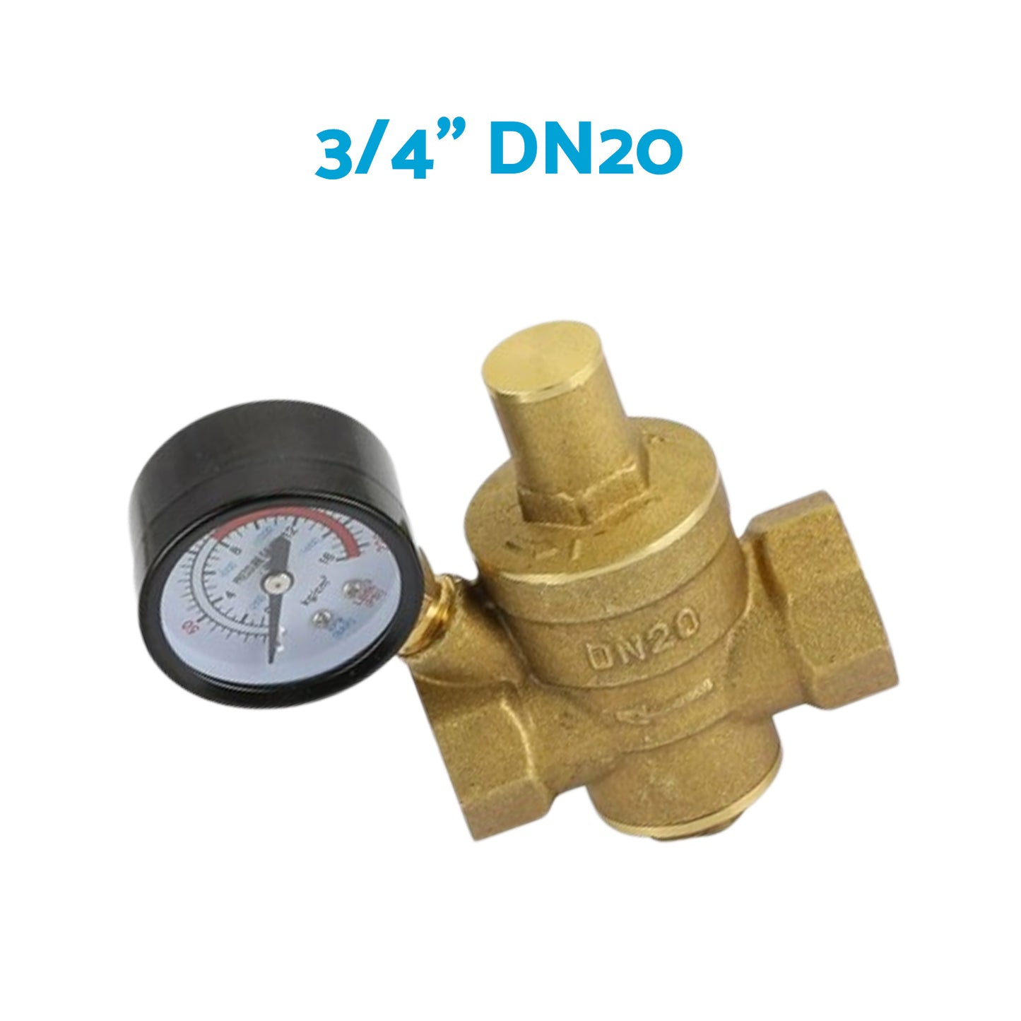 DN15/20/25 Brass Adjustable Water Pressure Reducing Valve with Gauge