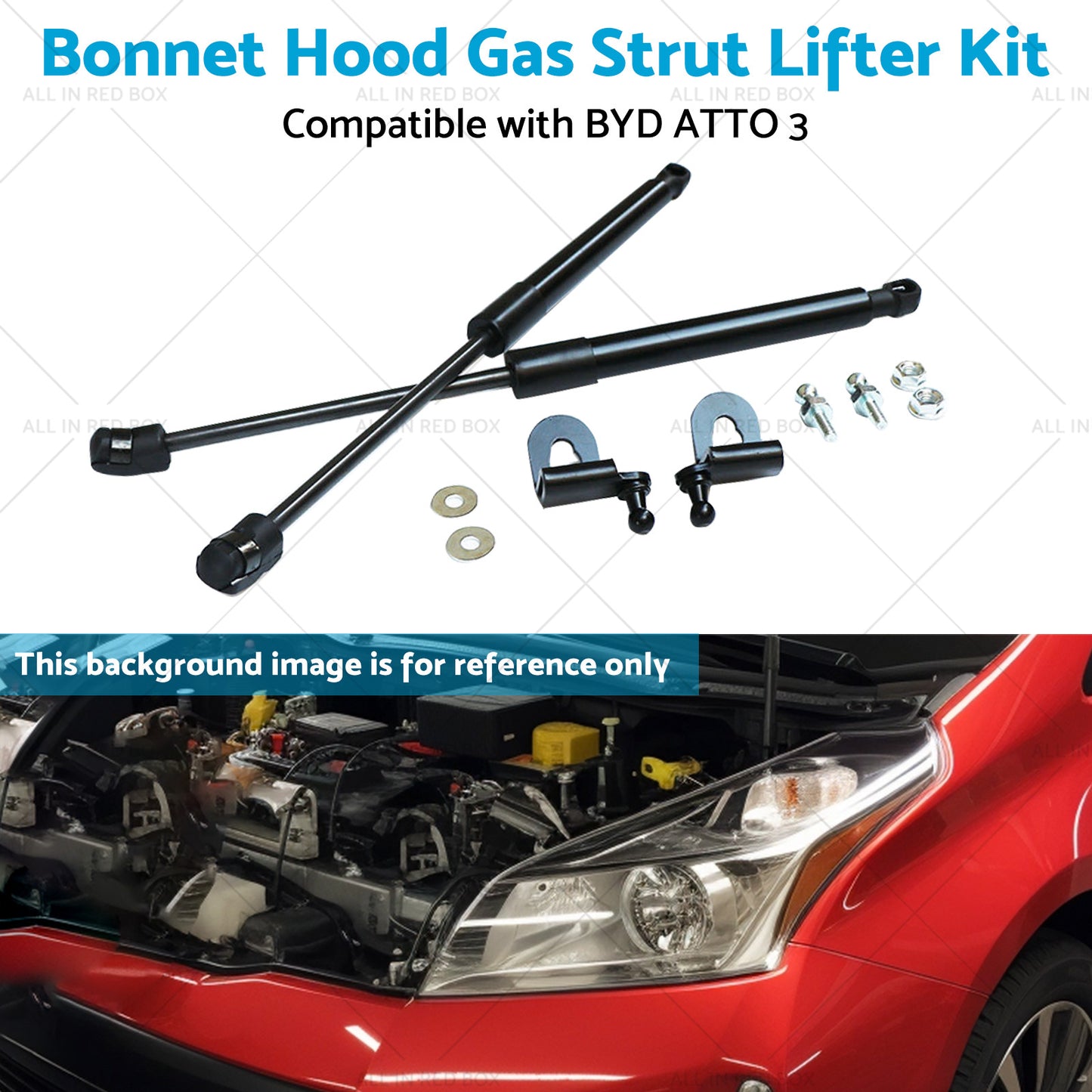 {{ Bonnet Hood Gas Strut Lifter Kit Suitable for BYD ATTO 3 Drilling or welding 21-23 }} - Buy Car Parts Online at {{ Kaka Auto Parts }}.
