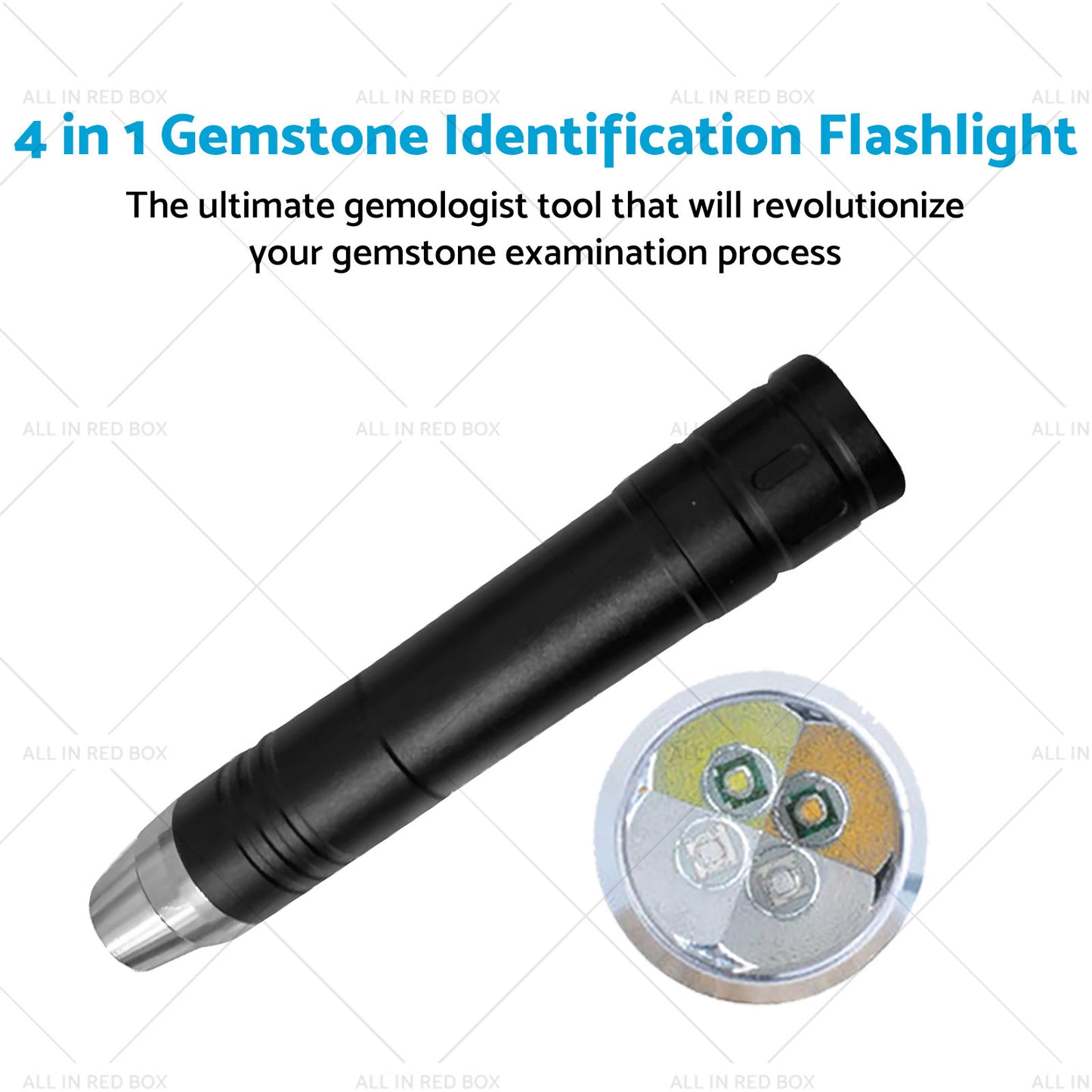 Professional Gemstone Identification Light 4 in1 LED Flashlight Gemologist Tool