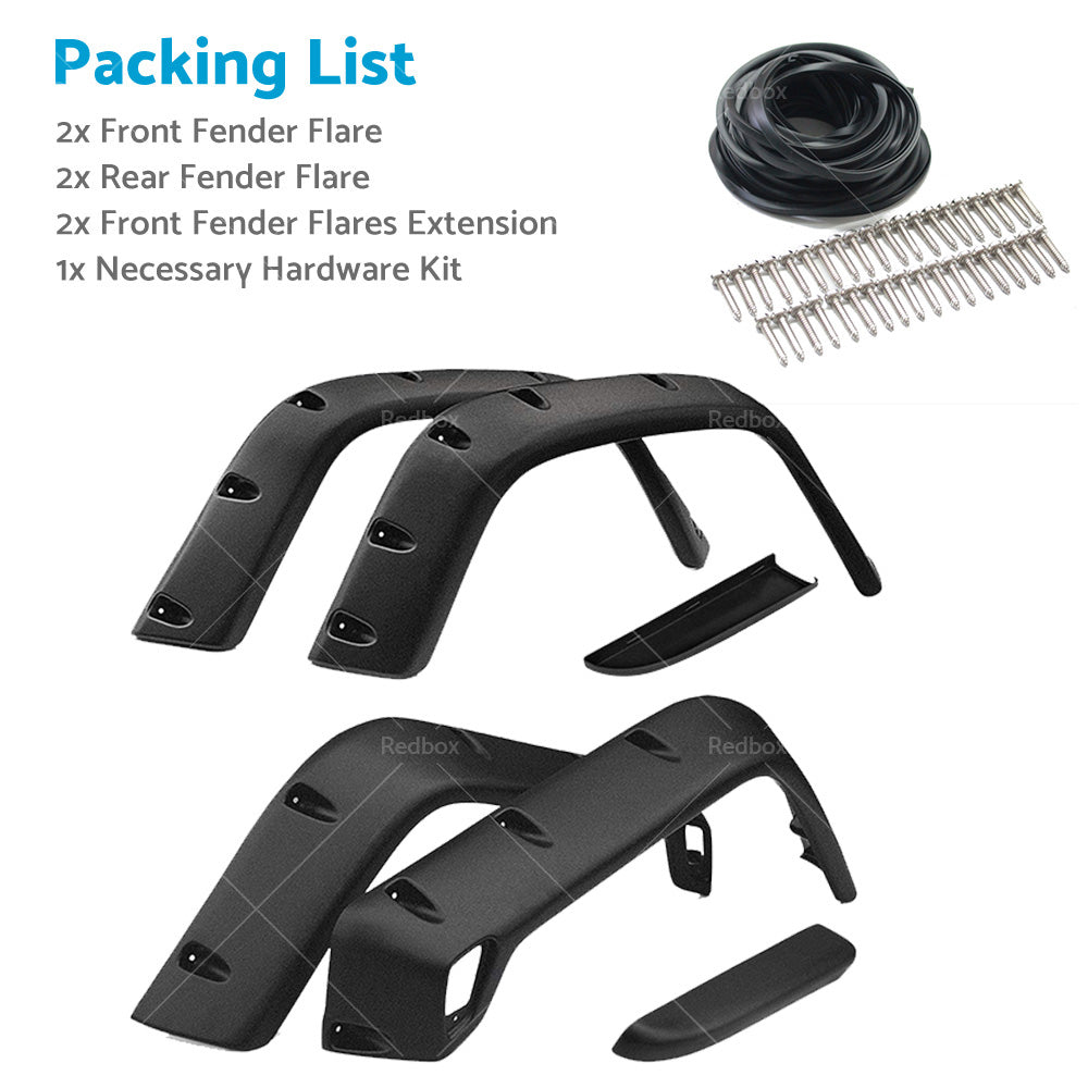 For Jeep Wrangler TJ 97-06 Pocket Style Matte Black Fender Flares Jungle Guard