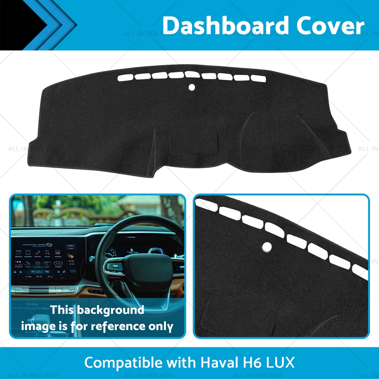 {{ Dashboard Sun Cover Dash Mat Suitable for Haval H6 LUX 7 or 2016-2020 Black }} - Buy Car Parts Online at {{ Kaka Auto Parts }}.