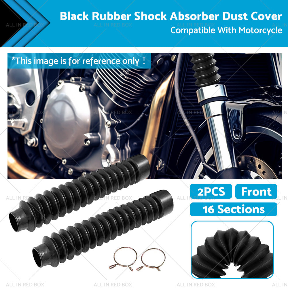 Motorcycle Rubber Front Fork Cover Dust Gaiters Gaitor Boot Shock Absorber Black