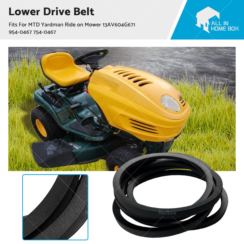 Lower Drive Belt For MTD Yardman Ride on Mower 13AV604G671 954-0467 754-0467
