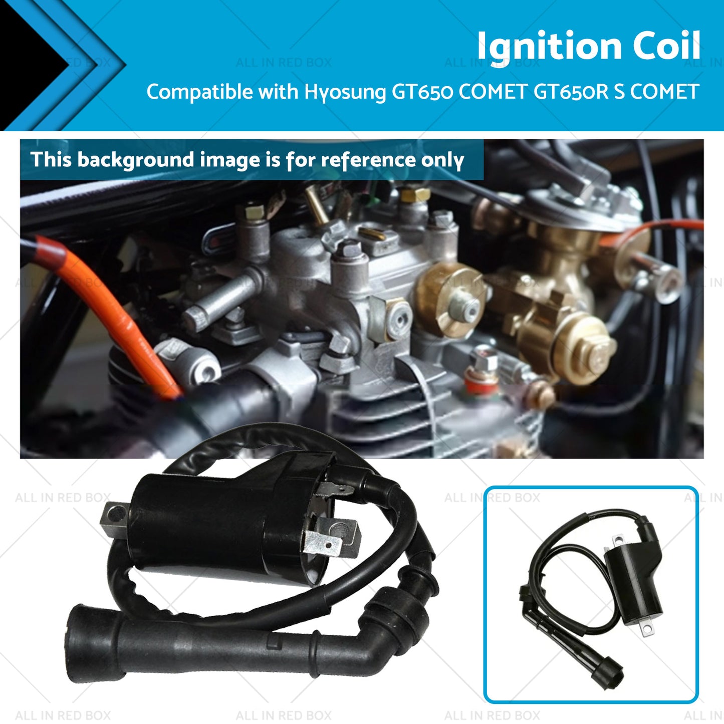 {{ 12V Single Lead Ignition Coil Suitable For Hyosung GT650 COMET GT650R S COMET }} - Buy Car Parts Online at {{ Kaka Auto Parts }}.