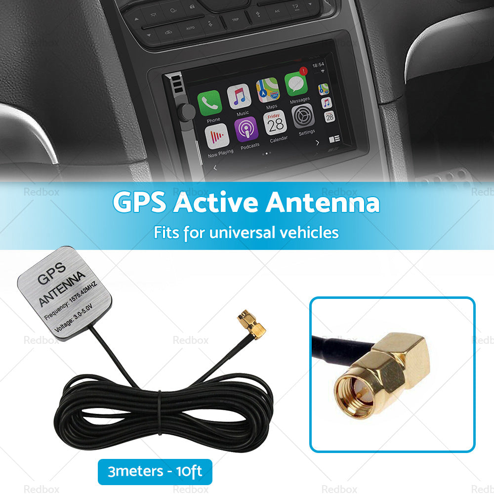 GPS Antenna SMA Plug Active Aerial Extension Cable for Car DVD Head Unit Stereos