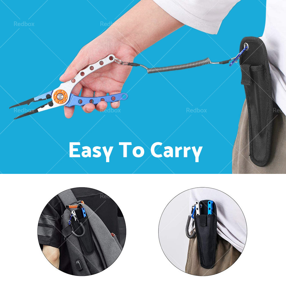 7. 9 Aluminium Fishing Pliers Hook Remover Line Cutting Mono Braid Fish Grip