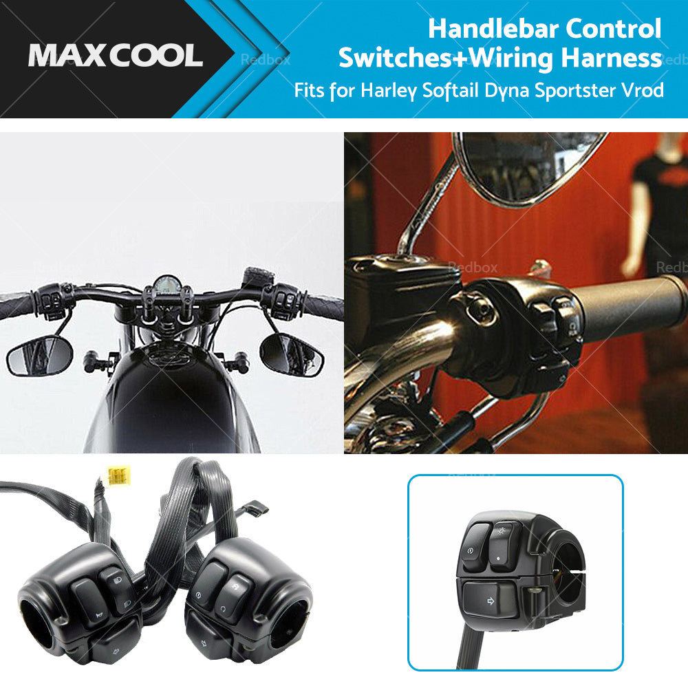 Motorcycle Handlebar Control Switches Wiring Harness Fits For Harley Dyna Vrod