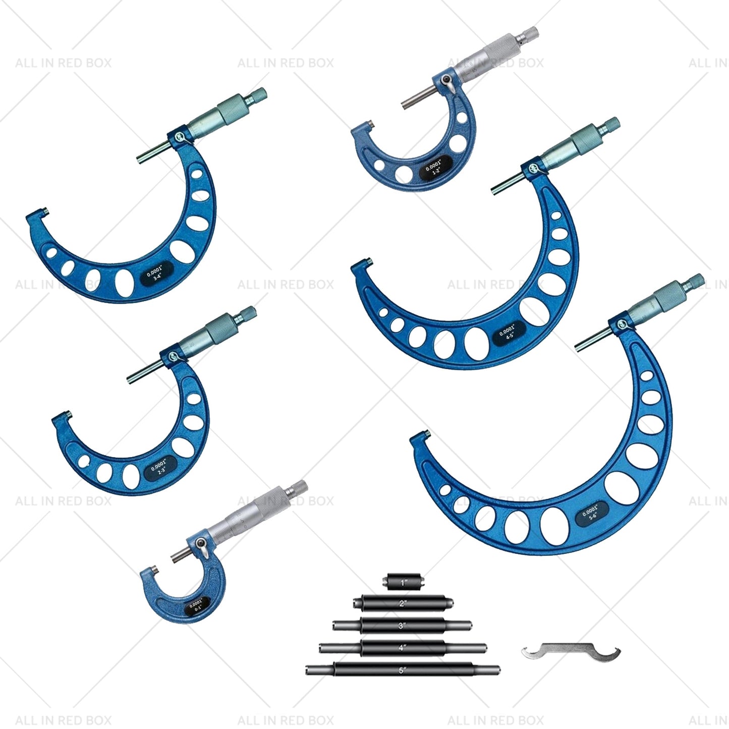 {{ 6pcs or set 0-6 inch Outside Micrometer set Machinist Tool Carbide 0. 0001 inch }} - Buy Car Parts Online at {{ Kaka Auto Parts }}.