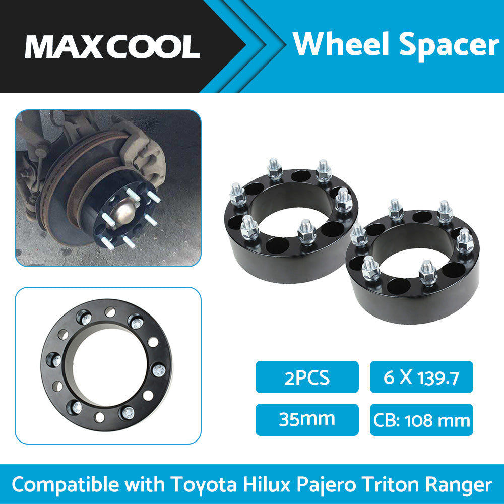 {{ 2PCS 35mm 6x139.7 Wheel Spacers Suitable For Toyota Hilux Pajero Triton Ranger }} - Buy Car Parts Online at {{ Kaka Auto Parts }}.