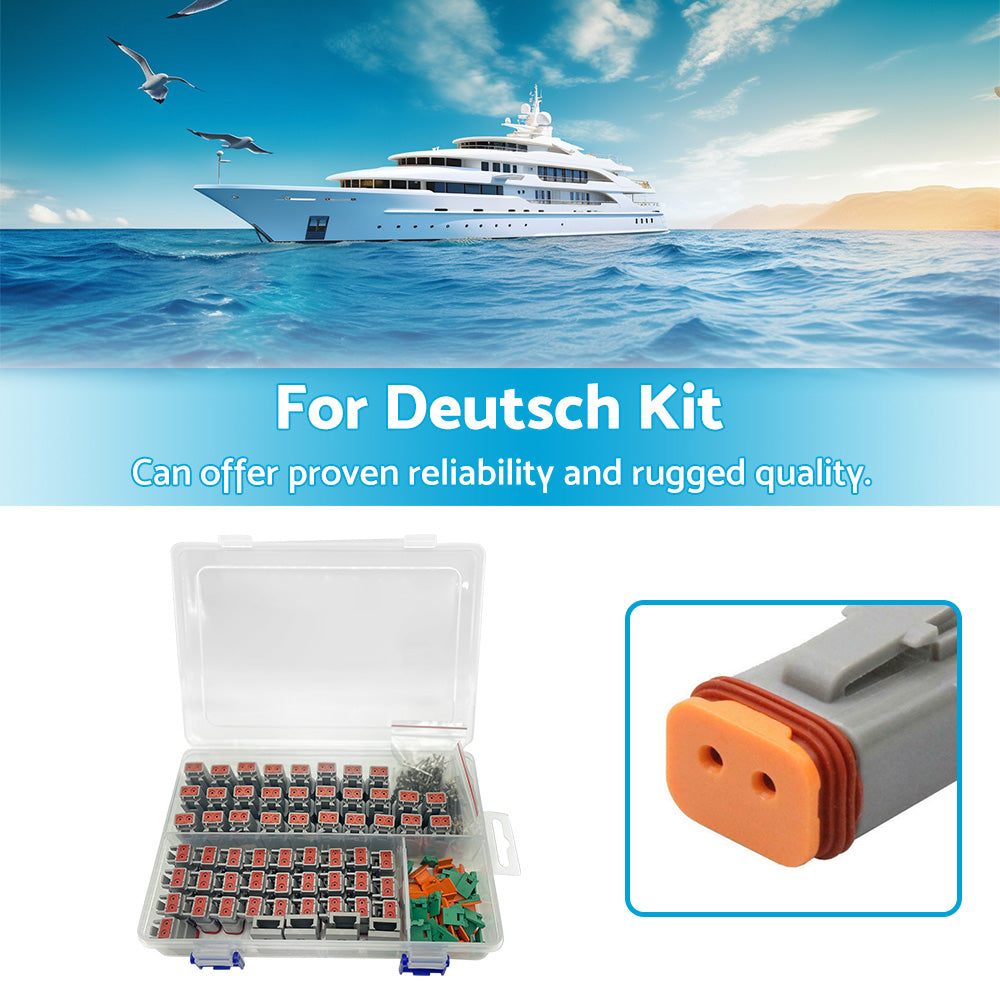 {{ 233Pcs Deutsch Kit DT 2 Way Series Connector Plug Waterproof Auto Marine DT2 Pin }} - Buy Car Parts Online at {{ Kaka Auto Parts }}.