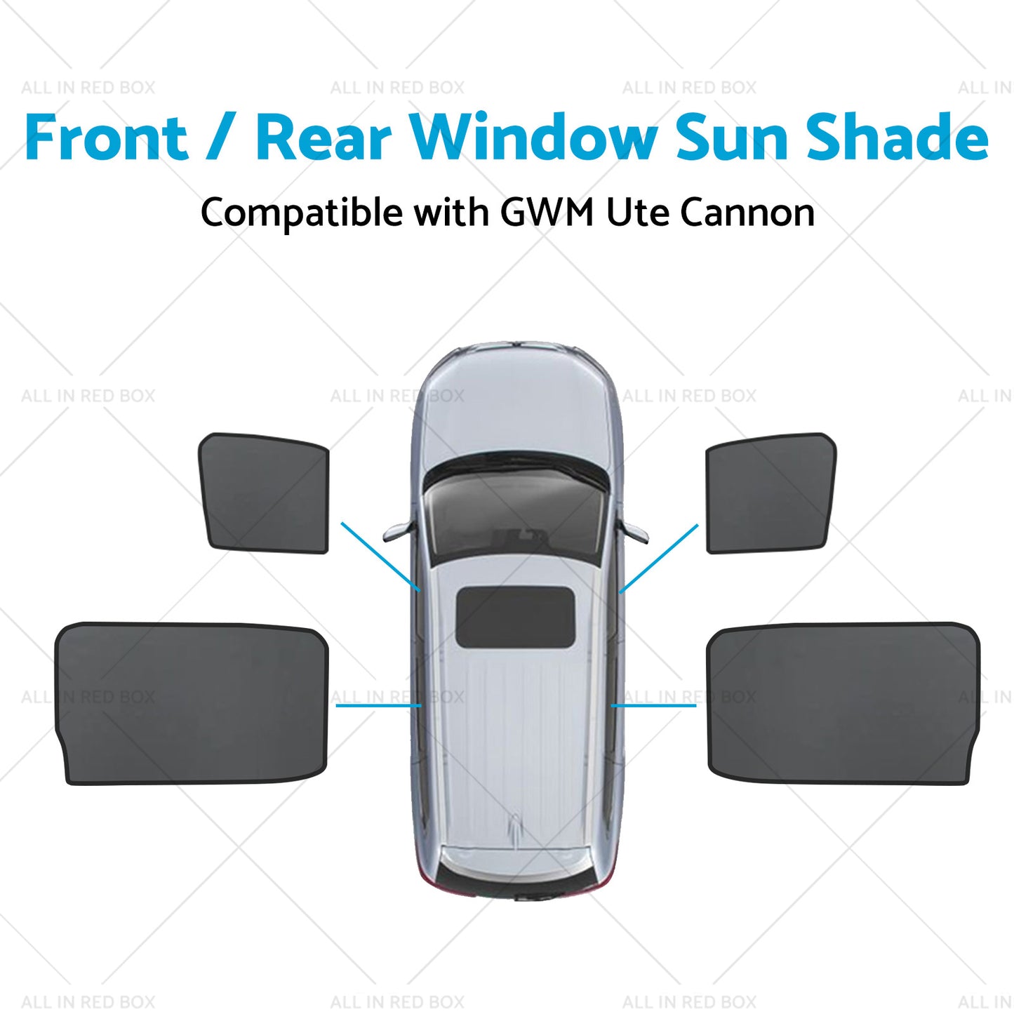 {{ Front Rear Window Sun Shade Magnetic Mesh Suitable for GWM UTE Cannon 2021-2024 }} - Buy Car Parts Online at {{ Kaka Auto Parts }}.