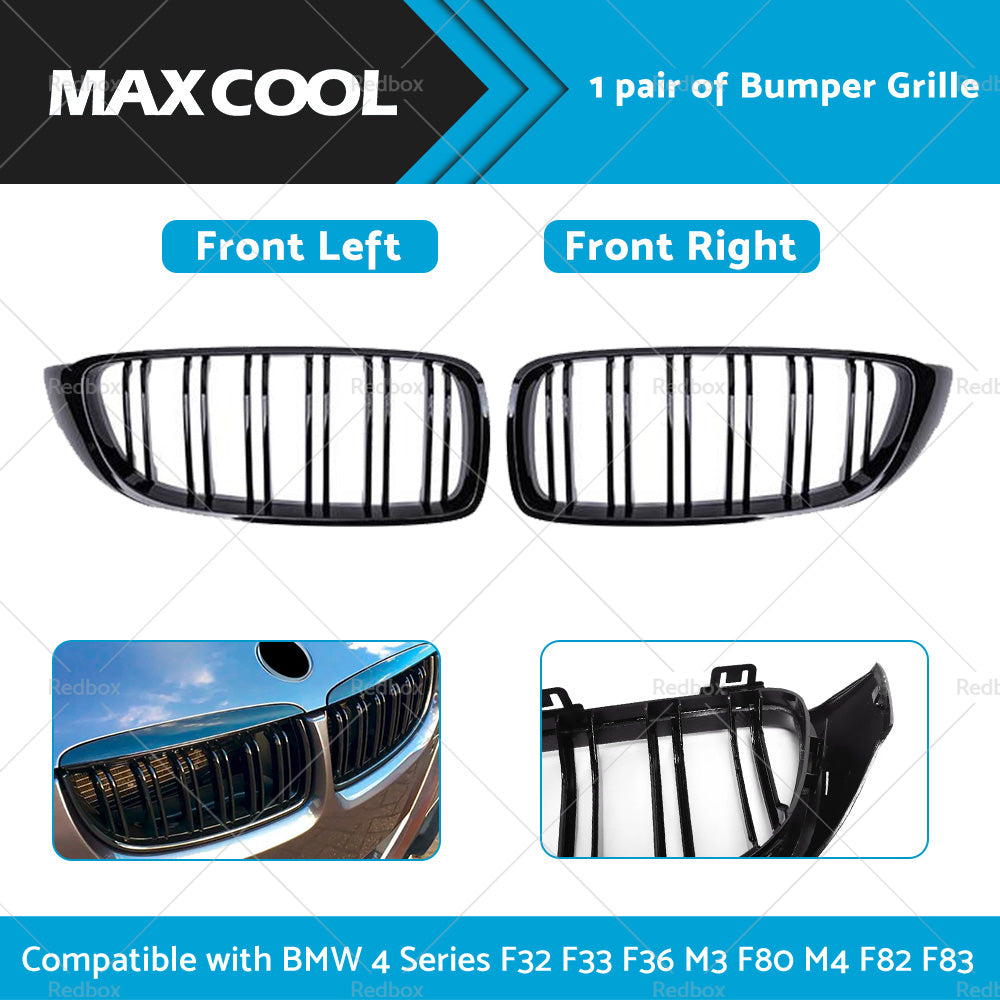 Bumper Grille Grill Suitable for BMW 4 Series F32 F33 F36 M3 F80 M4 Gloss Black