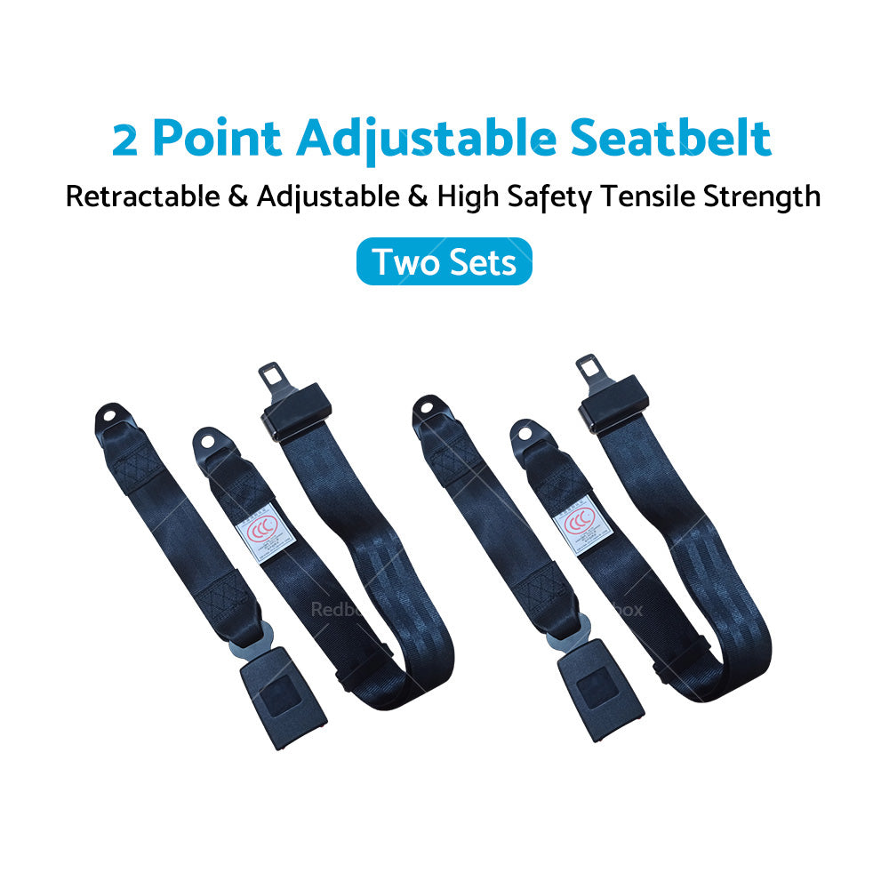 2 Set Car Truck 2 Point Retractable Adjustable Seat Lap Sash Belt Strap Seatbelt