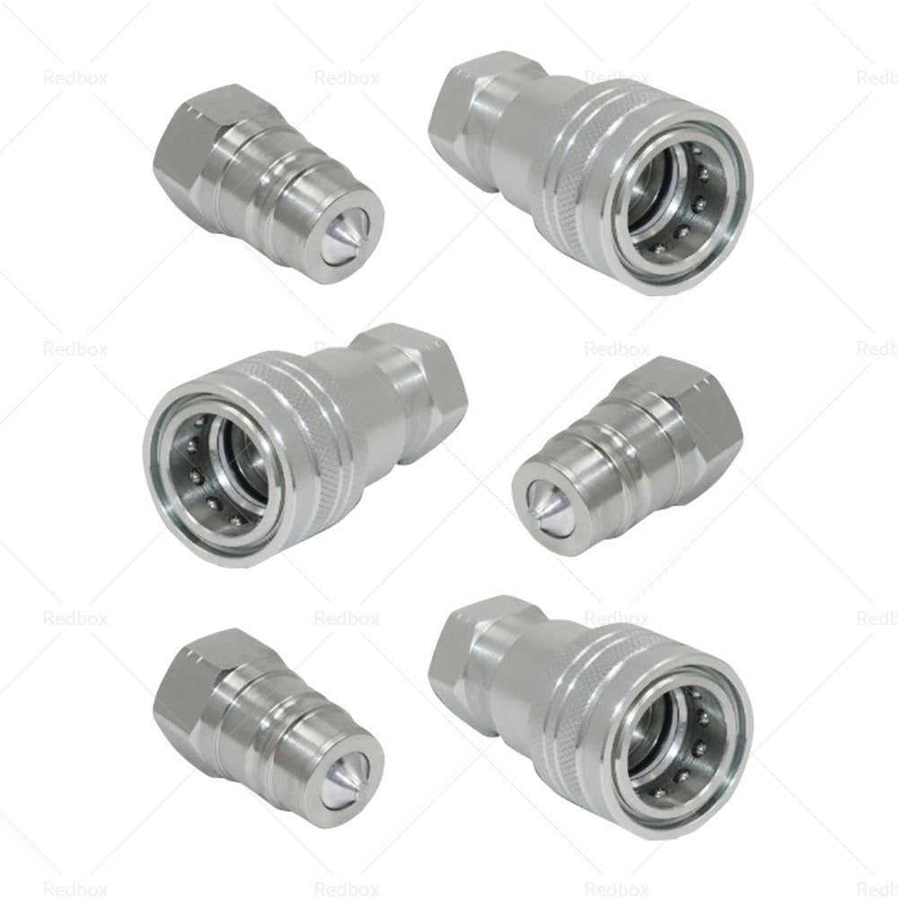 3 SETS 1 or 2 inch BSP HYDRAULIC ISO POPPET QUICK RELEASE COUPLINGS COUPLERS TRACTOR