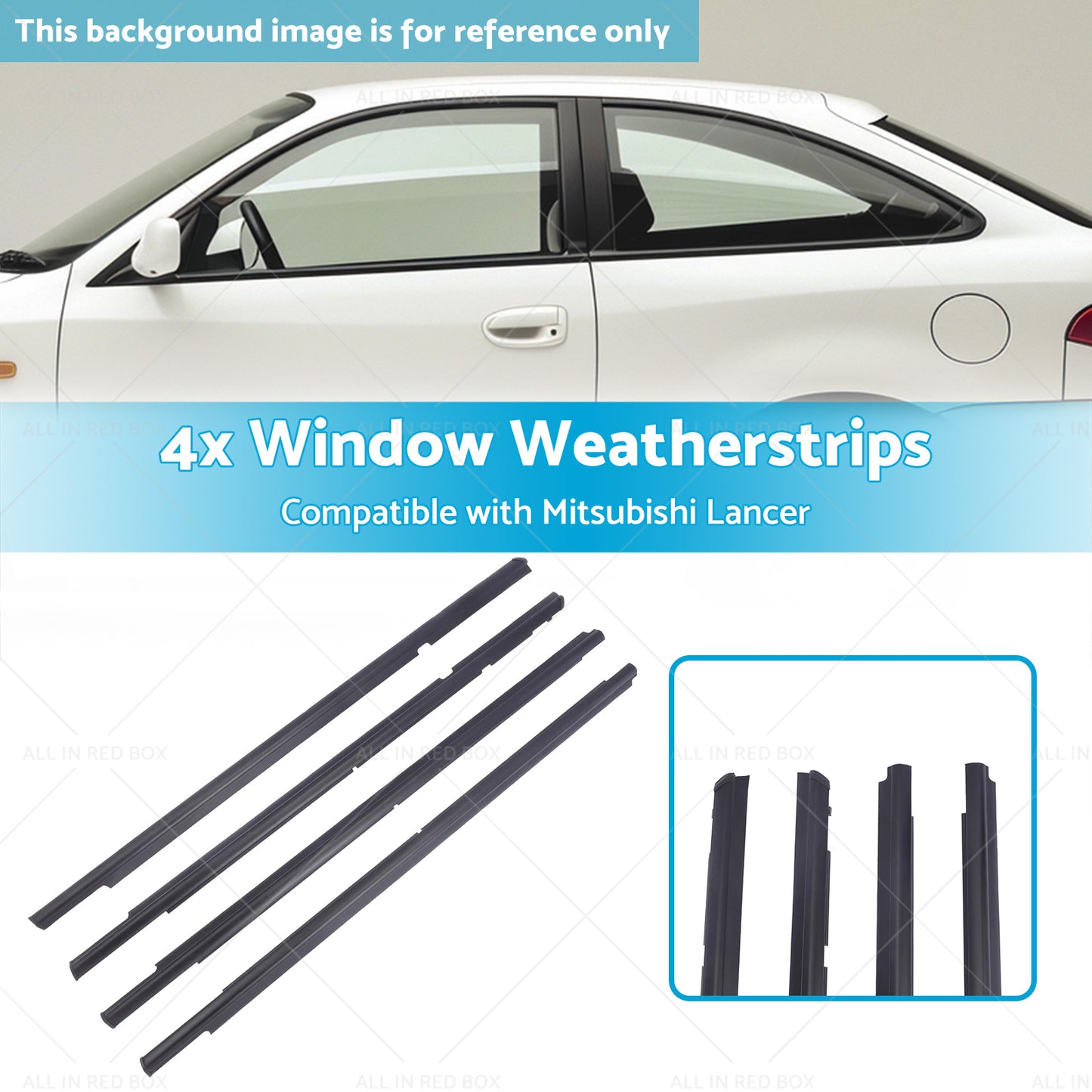 {{ 4x Window Weatherstrips Trim Belt Set Suitable for Mitsubishi Lancer 08-17 }} - Buy Car Parts Online at {{ Kaka Auto Parts }}.