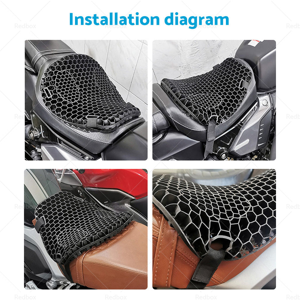 1x Motorcycle Comfort Gel Seat Cushion Pillow Pad Cover Pressure Relief w or sleeve
