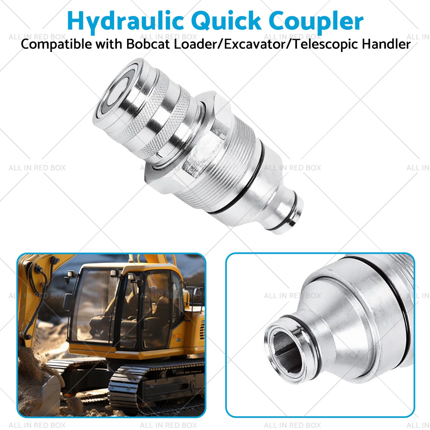 {{ Suitable For Bobcat Female Hydraulic Coupler Flat Faced Quick 7246802 FFH 48mm }} - Buy Car Parts Online at {{ Kaka Auto Parts }}.