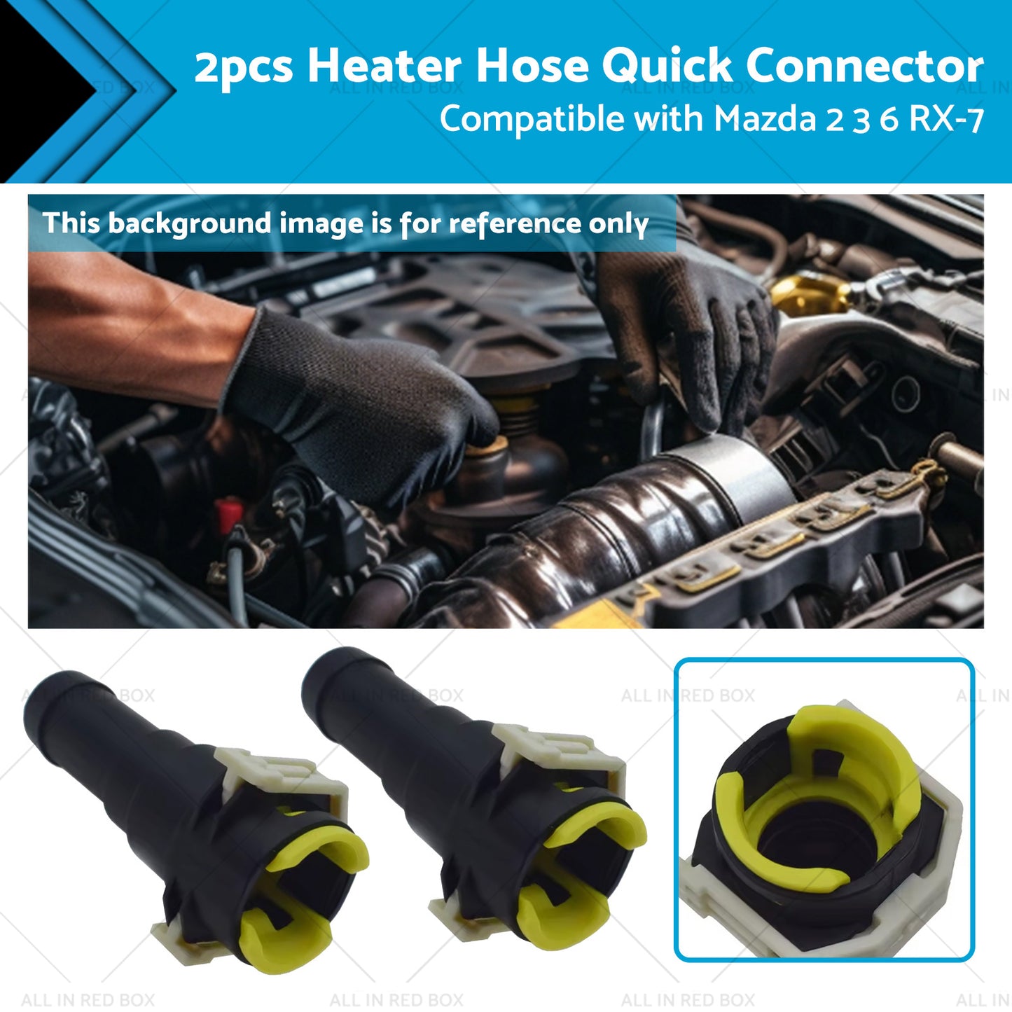 {{ 2x Heater Hose Quick Connector Suitable for Mazda MX-3 MX-6 RX-7 Protege MPV }} - Buy Car Parts Online at {{ Kaka Auto Parts }}.