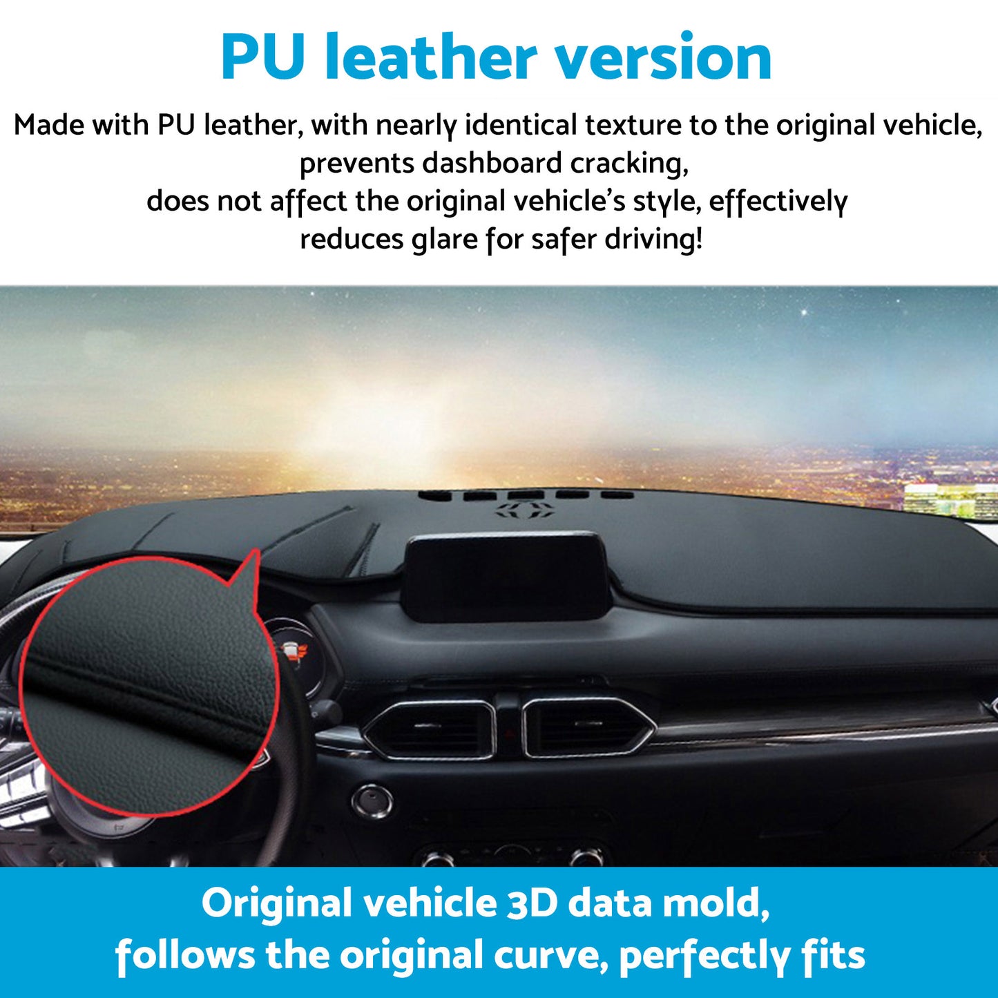 {{ Dash Mat Microfiber Leather Black Suitable For Nissan Navara NP300 D23 2015-On }} - Buy Car Parts Online at {{ Kaka Auto Parts }}.