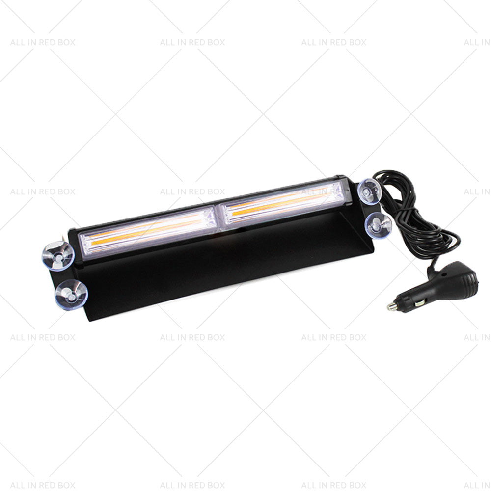 Amber Bar LED Flashing Beacon Strobe Warning Light Car Truck For Windshield Dash