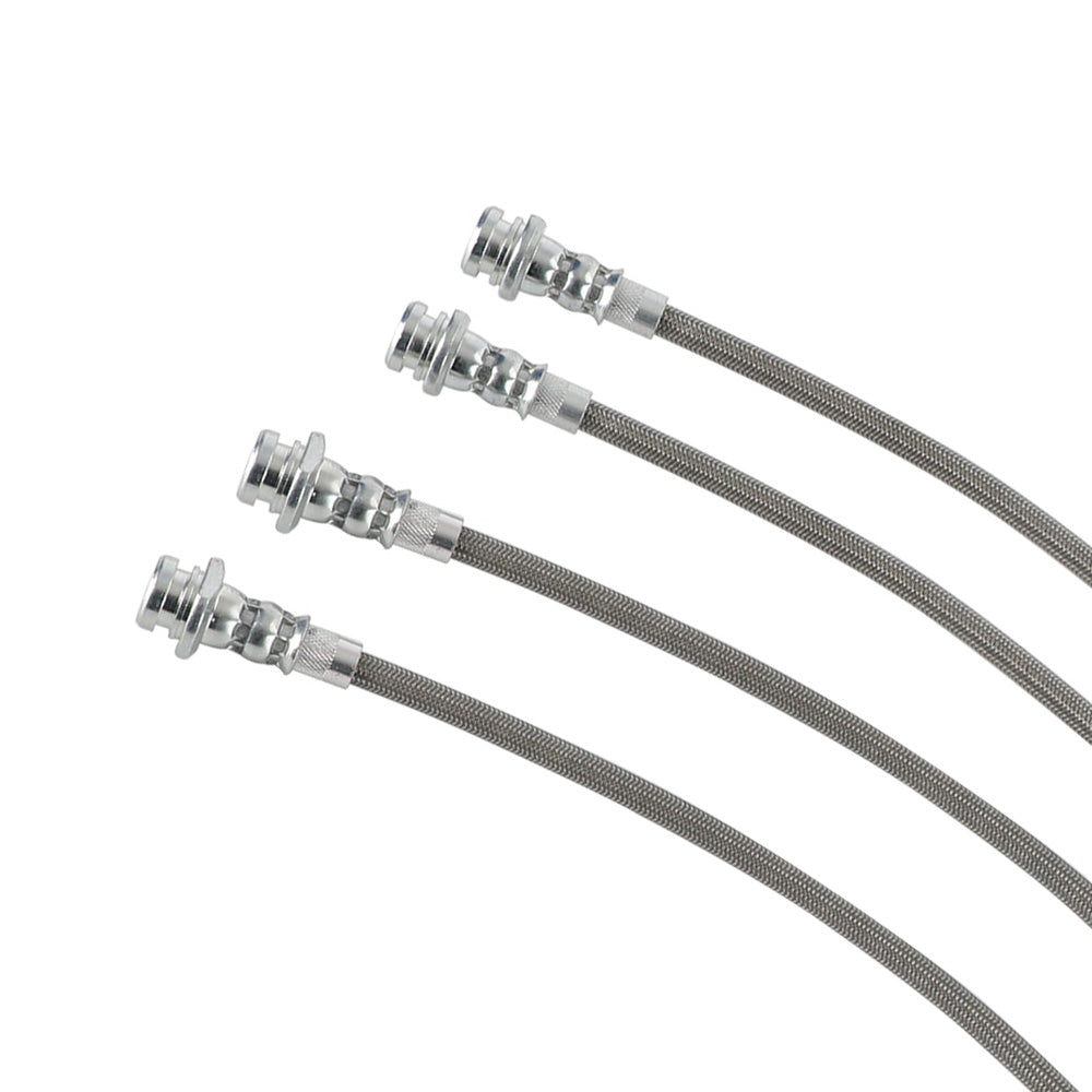 Front & Rear Braided Brake Line Hose Set Suitable For Nissan Patrol GQ Y60 1988–1997 / Ford Maverick DA 1988–1994