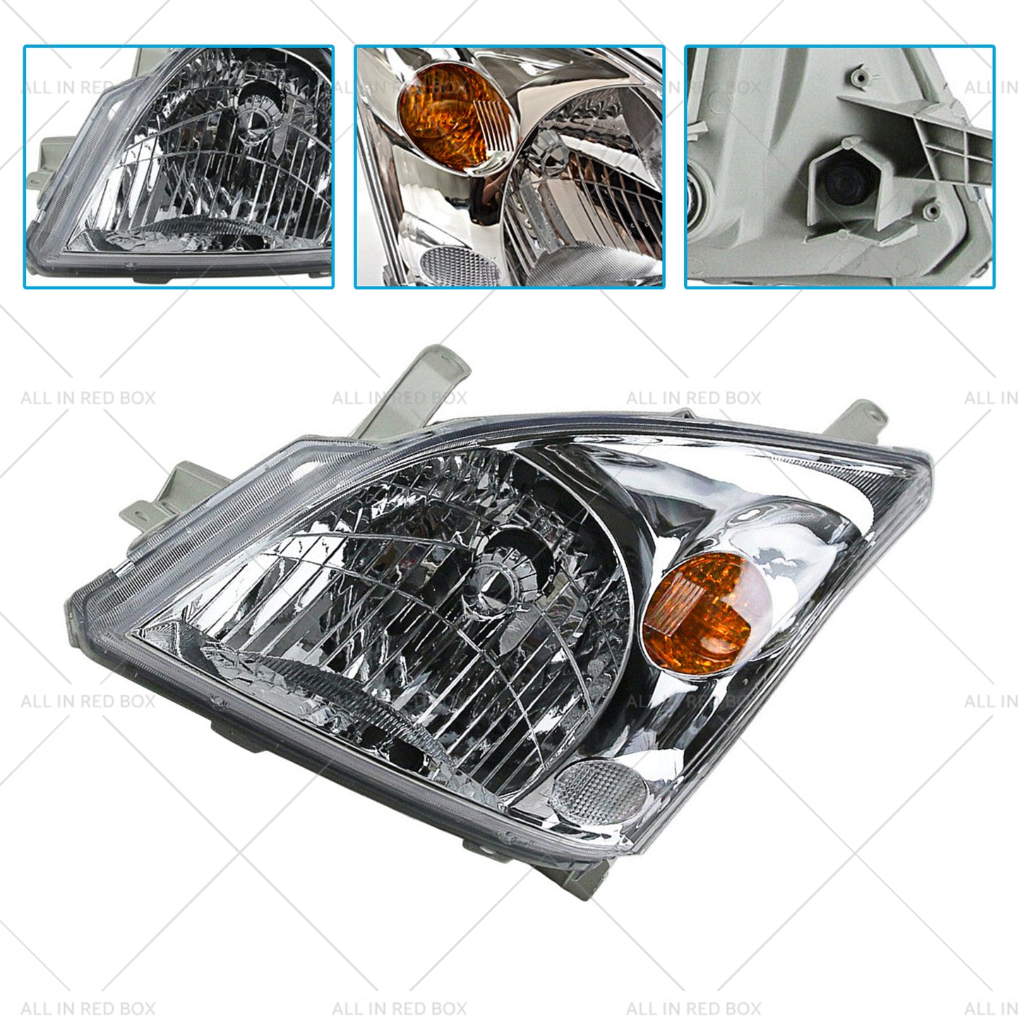 {{ Chrome Pair Headlights Suitable for Toyota Landcruiser Prado 120 Series 02-09 }} - Buy Car Parts Online at {{ Kaka Auto Parts }}.