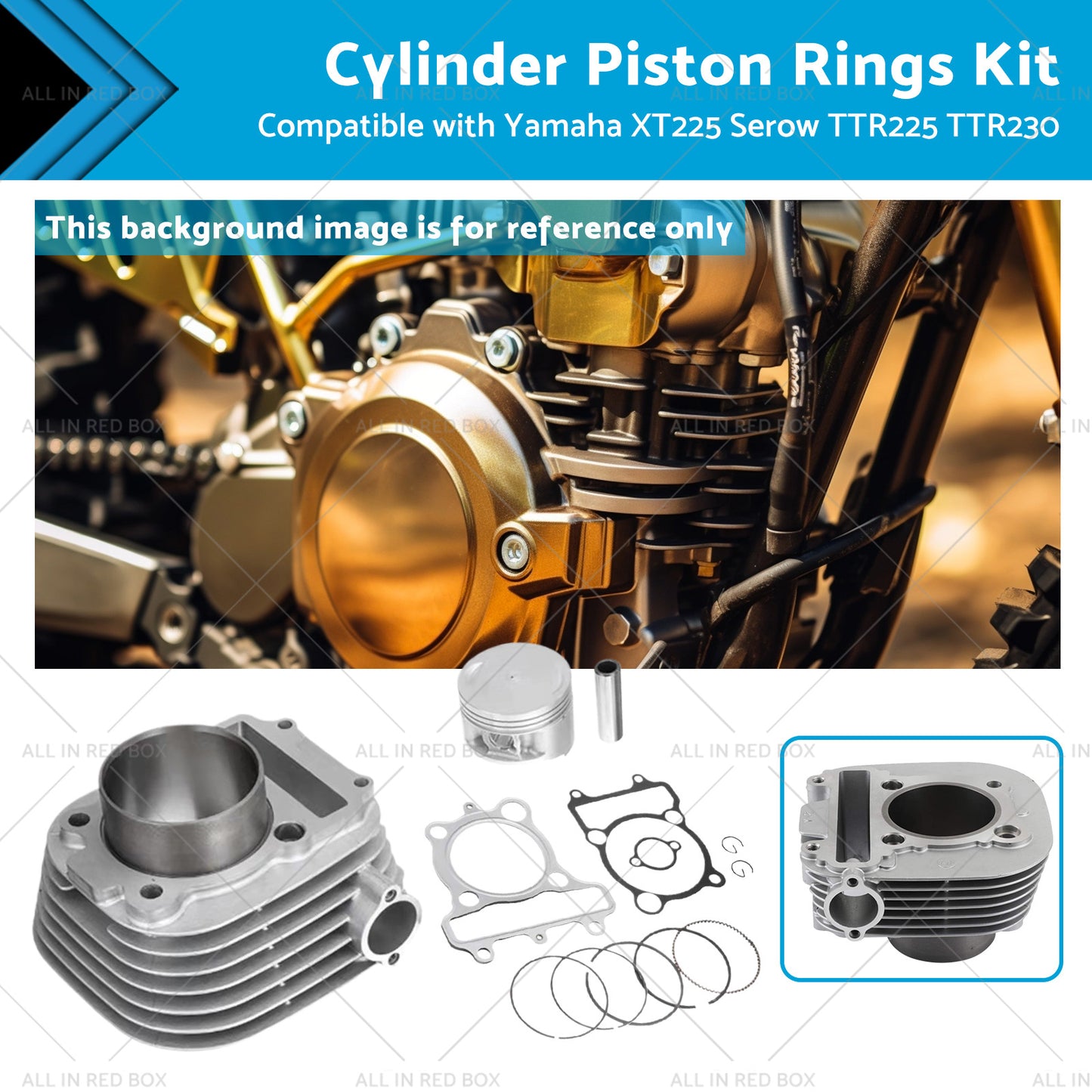 {{ Cylinder Piston Rings Kit Suitable for Yamaha Serow XT225 TTR225 TTR230 99-16 }} - Buy Car Parts Online at {{ Kaka Auto Parts }}.