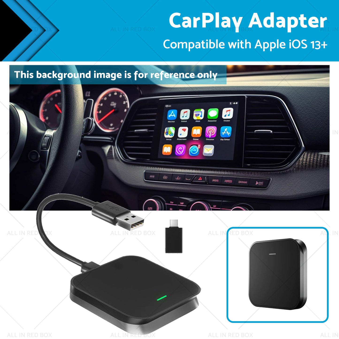 {{ Bluetooth USB Wireless Receiver Black Suitable for Apple CarPlay Adapter }} - Buy Car Parts Online at {{ Kaka Auto Parts }}.