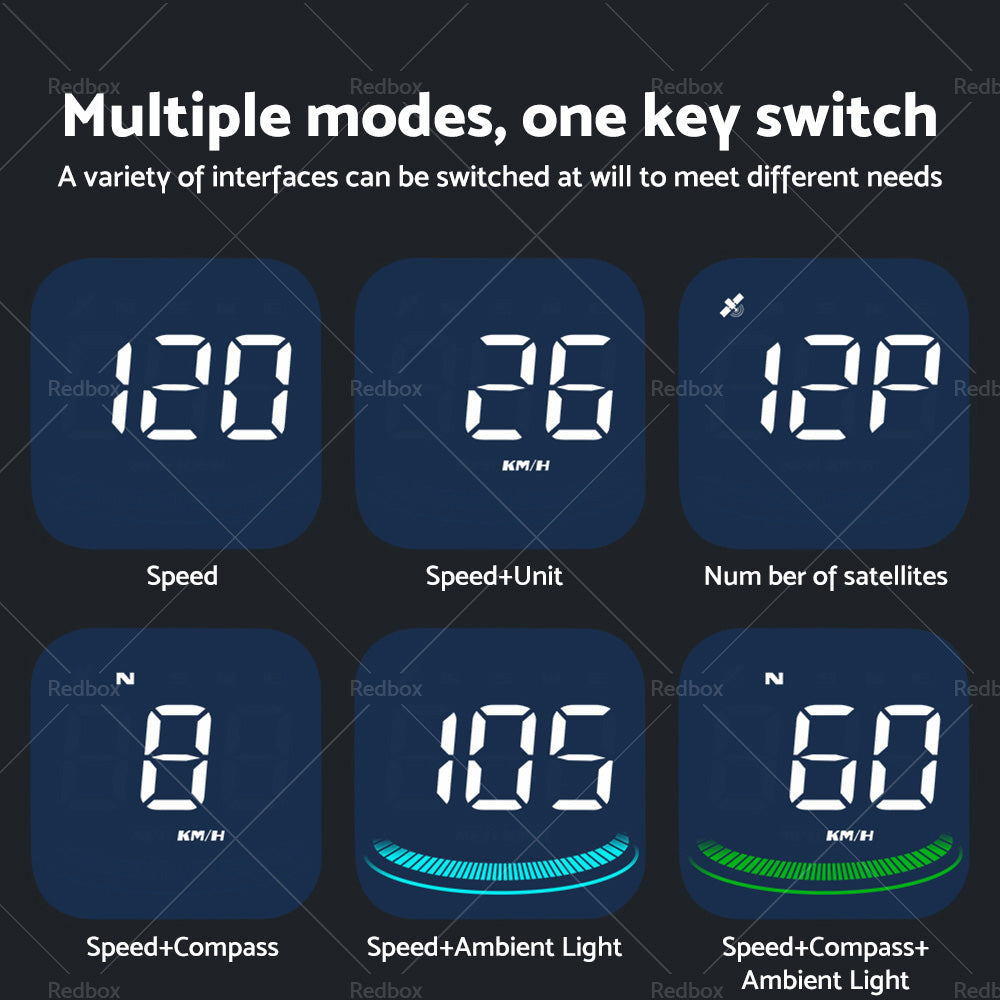 Digital Speedometer Universal GPS Car HUD Head Up Display MPH Overspeed Alarm AU
