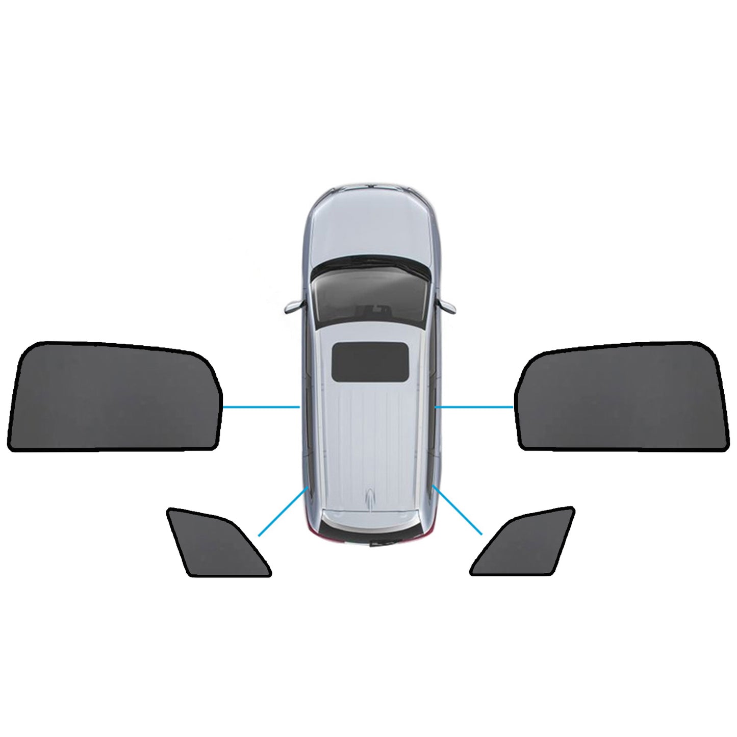 Magnetic Mesh Sun Blind Shades Suitable for Audi Q7 SQ7 2015-2025 On Front/Rear