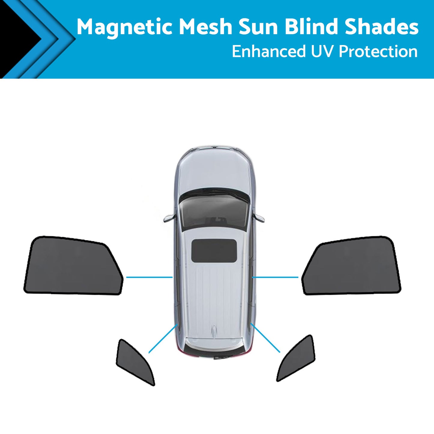 Magnetic Mesh Sun Blind Shades Suitable for Audi Q5 FY 2017-2025 On Front Rear