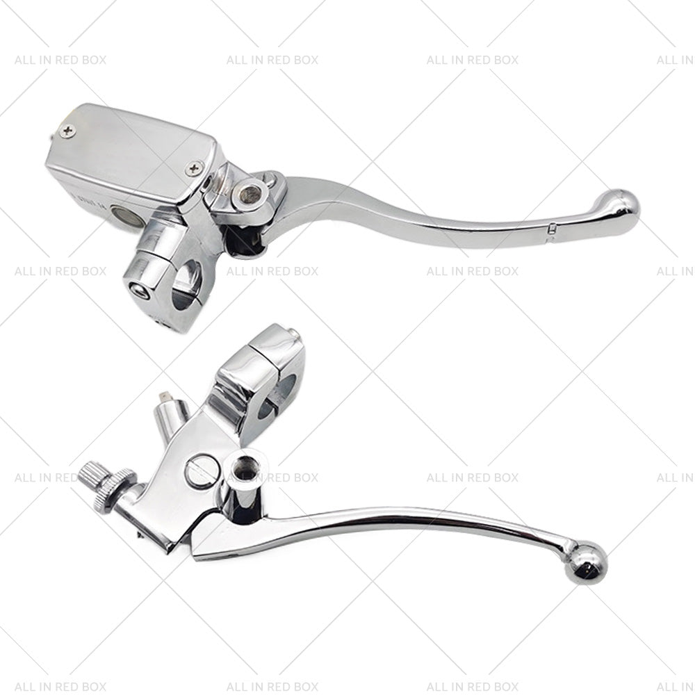 1inch Chrome Motorcycle Handlebar Hydraulic Brake Master Cylinder and Clutch Lever