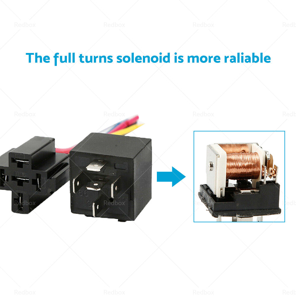SPDT Automotive Relay With Harness Socket 5x 24V 40A 5 Pin For Car Yacht Caravan