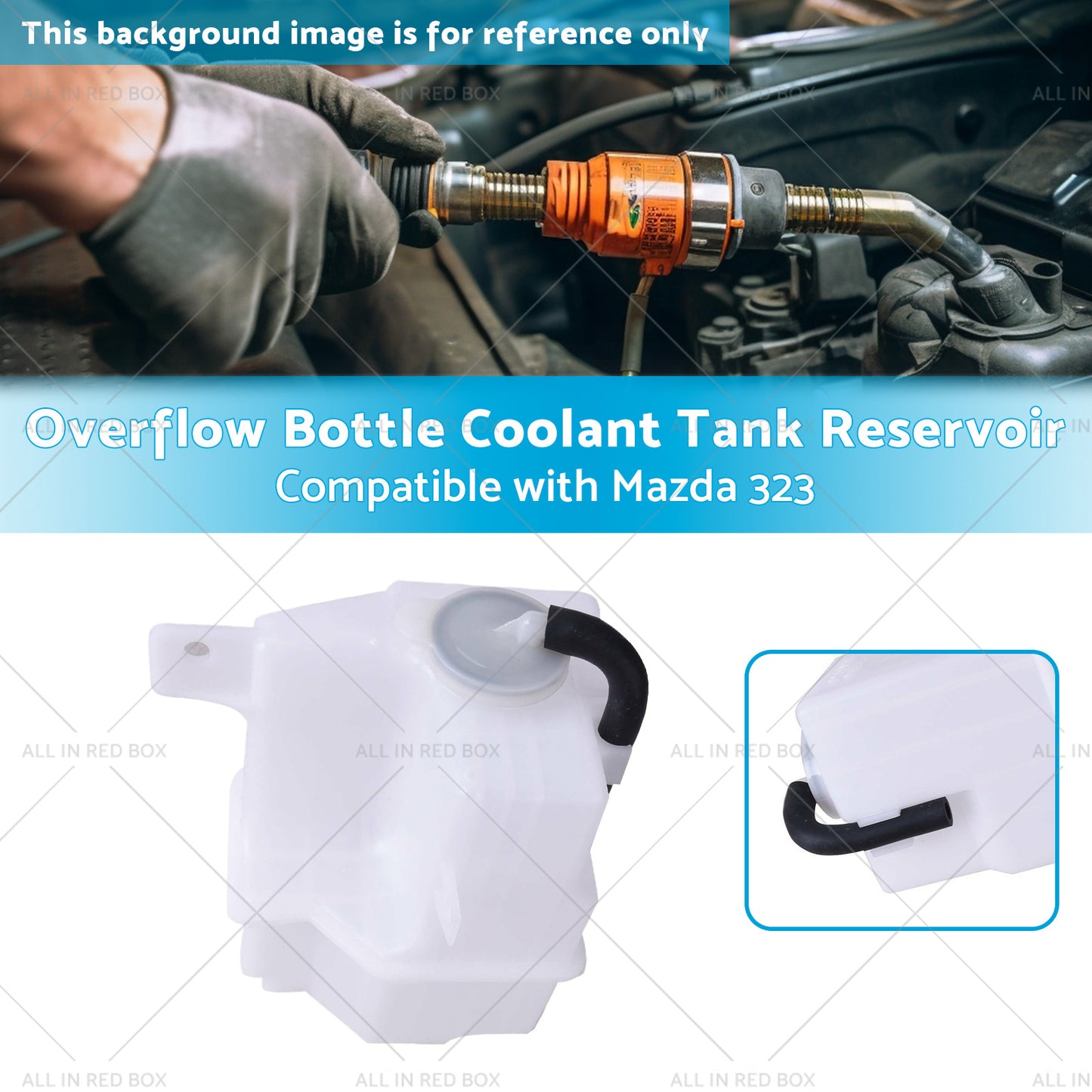 {{ B6BF15350B Overflow Bottle Coolant Tank Reservoir Suitable for Mazda 323 Protege }} - Buy Car Parts Online at {{ Kaka Auto Parts }}.