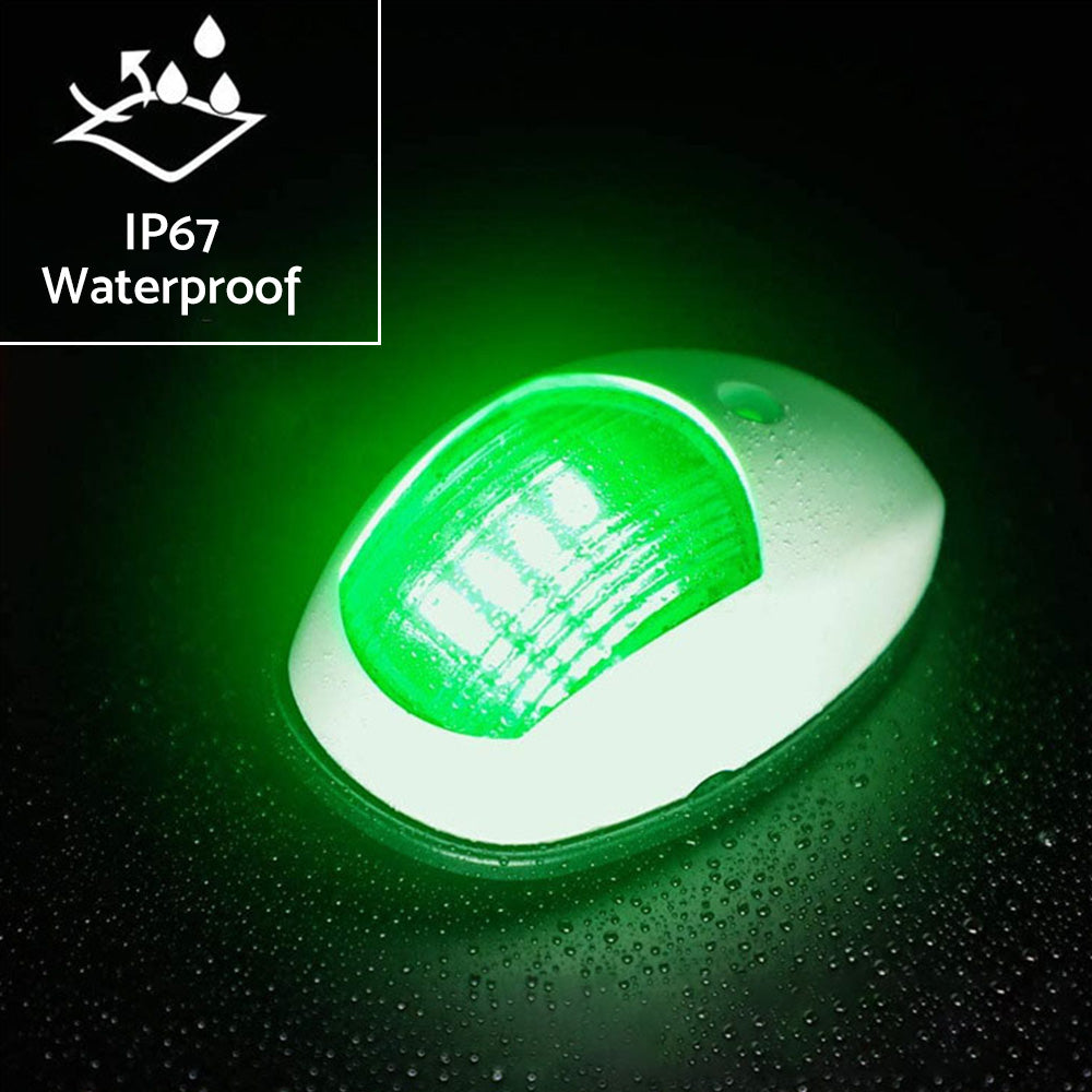 Pair Red and Green 8LED Navigation Lights Marine Bow Light Lamp for Boat Pontoon