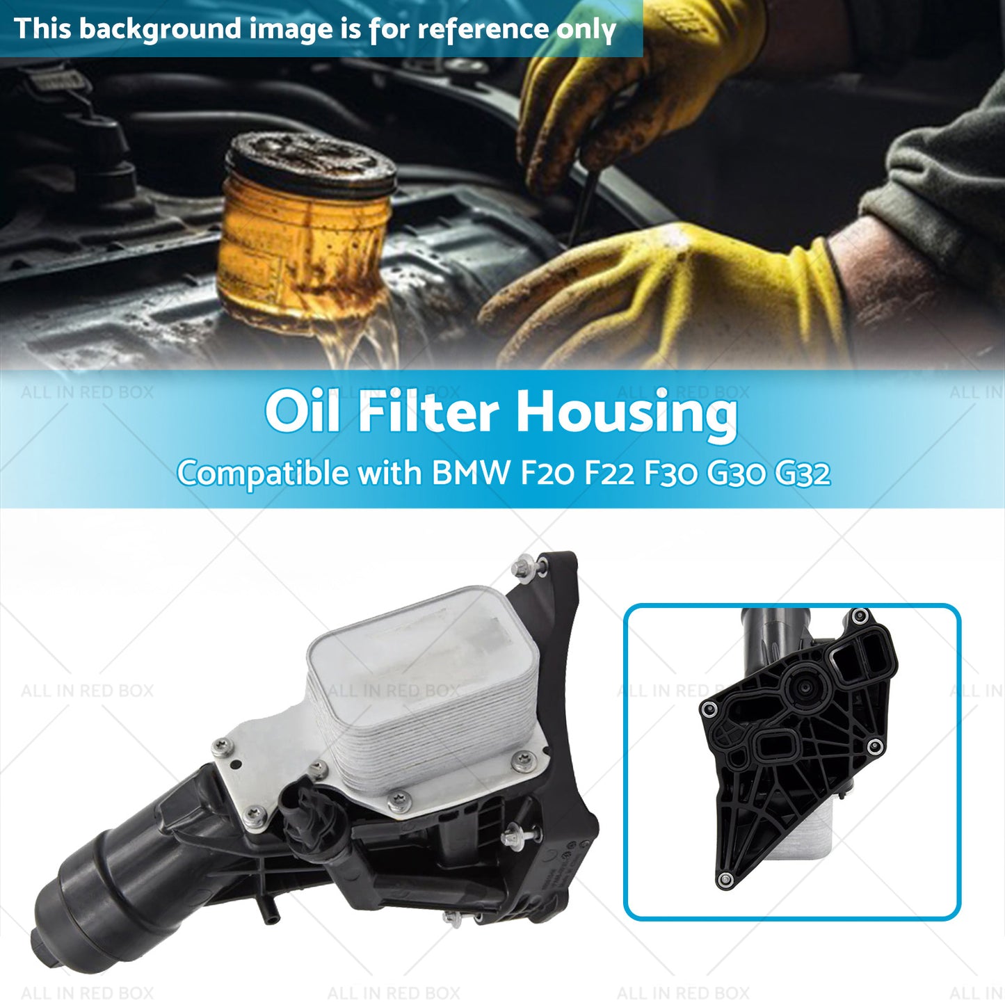 {{ Black Engine Oil Cooler Filter Housing Suitable For BMW F20 F22 F30 G30 G32 }} - Buy Car Parts Online at {{ Kaka Auto Parts }}.