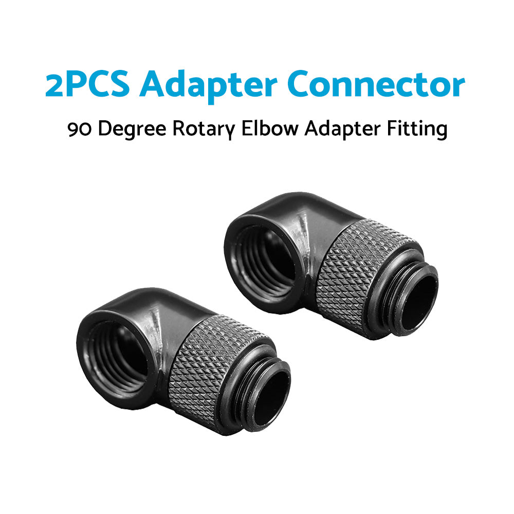 {{ 2PCS Black Green Water Cooling G1 4 Thread 90隆茫 Rotary Elbow Adapter Fitting }} - Buy Car Parts Online at {{ Kaka Auto Parts }}.