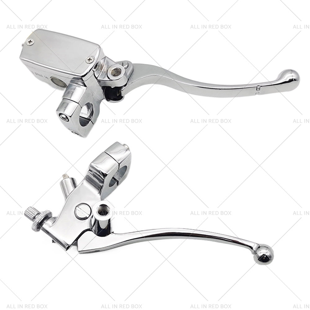1inch Chrome Motorcycle Handlebar Hydraulic Brake Master Cylinder and Clutch Lever