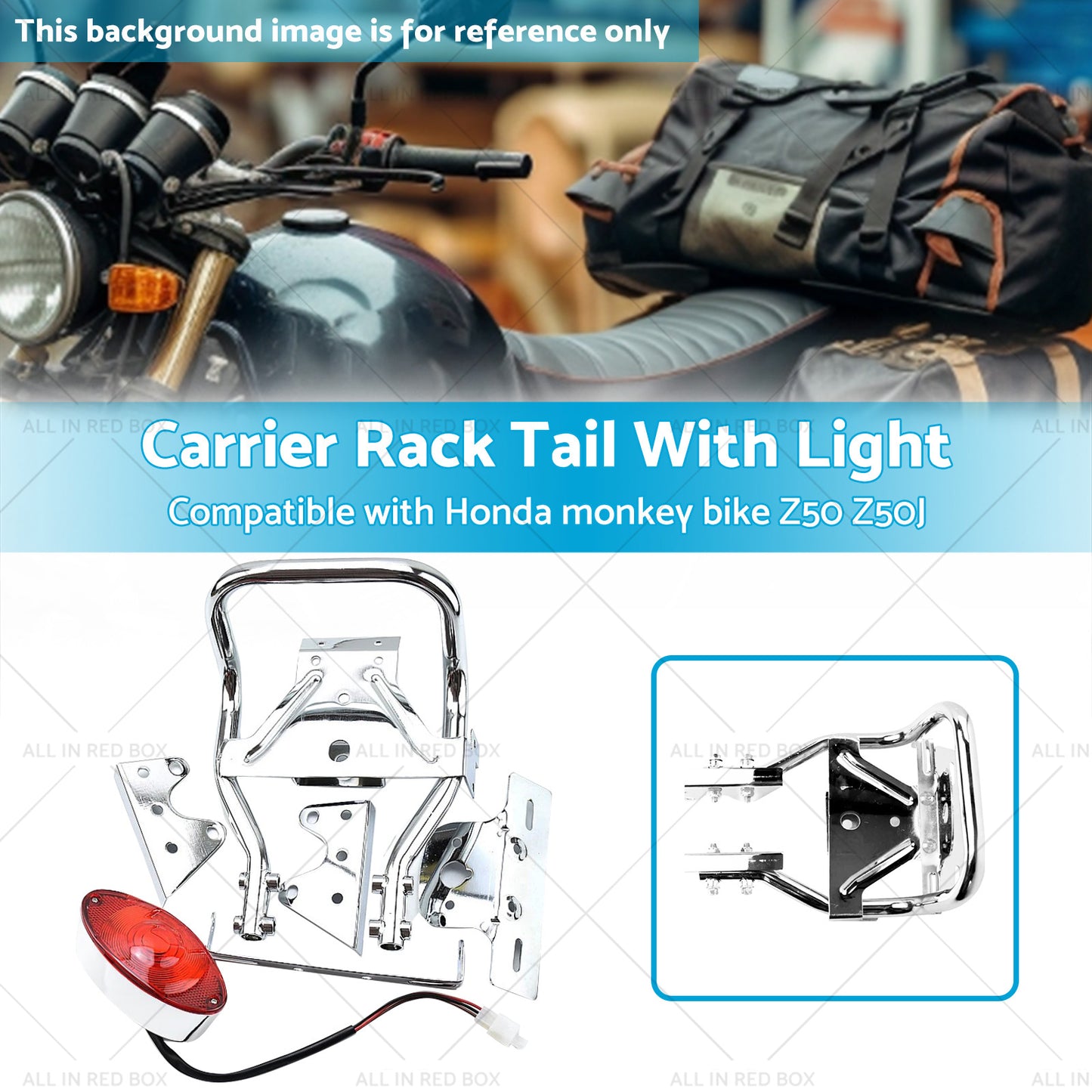 {{ Rear Carrier Rack Tail Light Suitable For Honda Z50J Monkey Gorilla Motorcycle }} - Buy Car Parts Online at {{ Kaka Auto Parts }}.