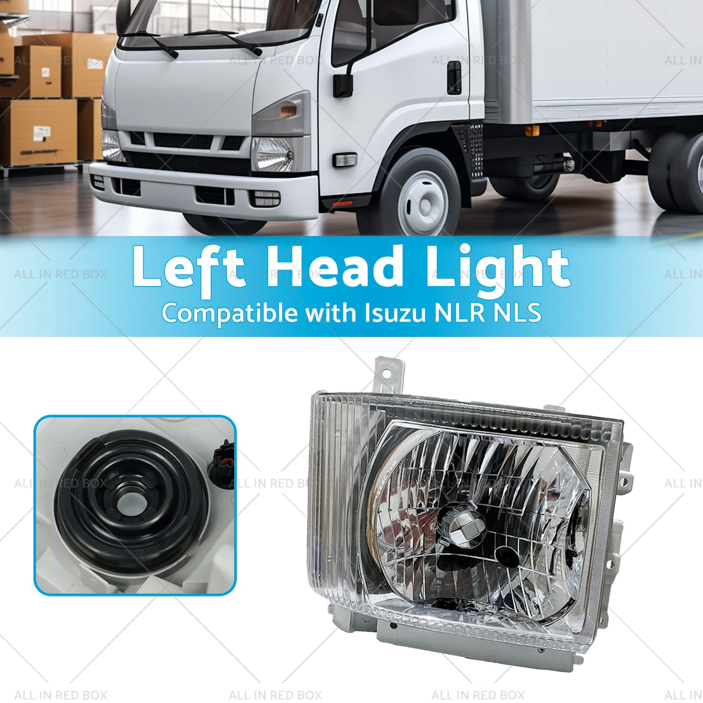 {{ LH Head Light Lamp Suitable for Isuzu NLR NLS NNR NPR NPS Truck 08-On }} - Buy Car Parts Online at {{ Kaka Auto Parts }}.
