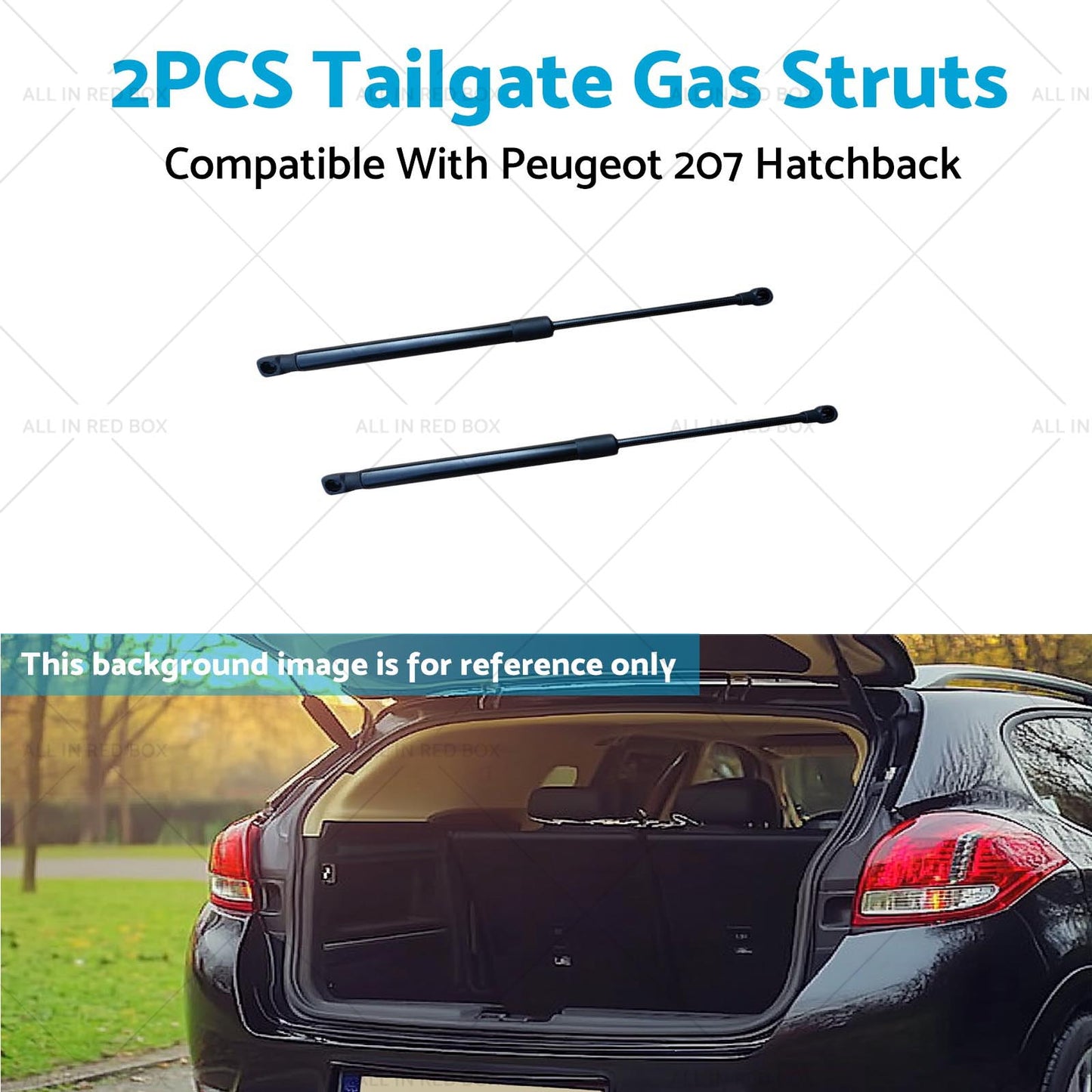 2PCS Tailgate Gas Struts Set Suitable For Peugeot 207 Hatchback 9659789480 Black