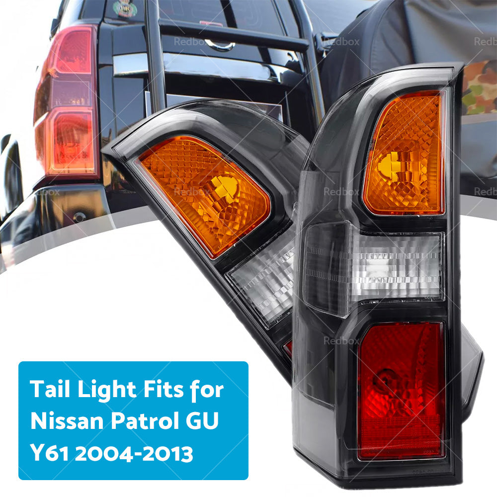 Pair Black Rear Lamp Tail Light Fit for Nissan Patrol GU Y61 Wagon 2004-2013
