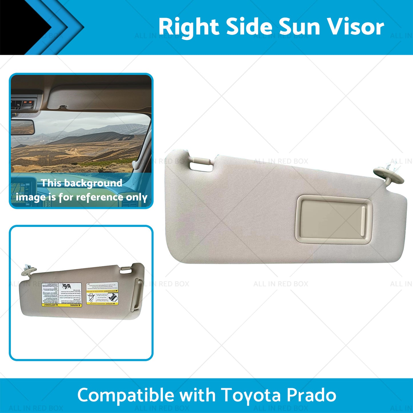 {{ 74310-35A91-E1 Right Side Sun Visor Suitable for Toyota Prado 10-23 }} - Buy Car Parts Online at {{ Kaka Auto Parts }}.