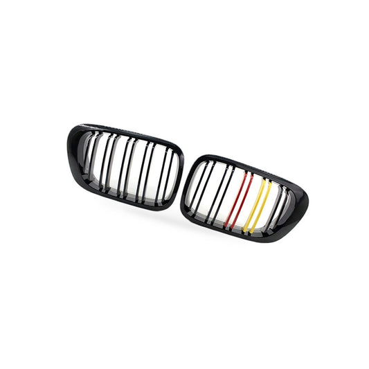 Gloss Black Dual Line Red Yellow Grille Suitable for BMW 3 E46 M3 Coupe 98-02