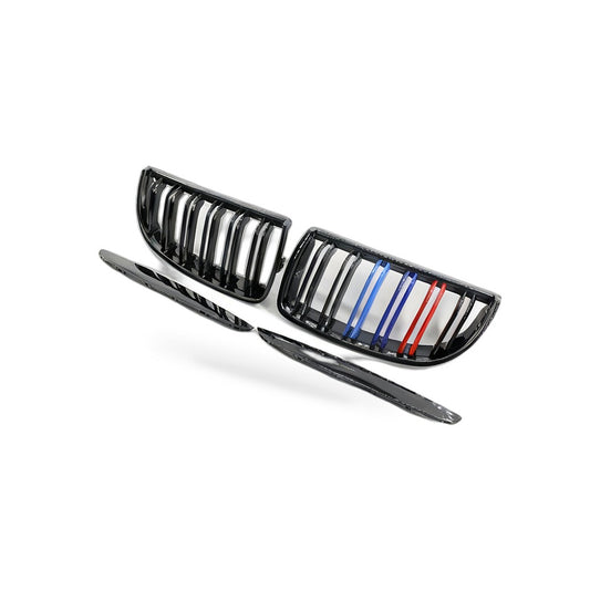 Gloss Black Dual Line Grille Suitable for BMW 3 Series E90 E91 06-08