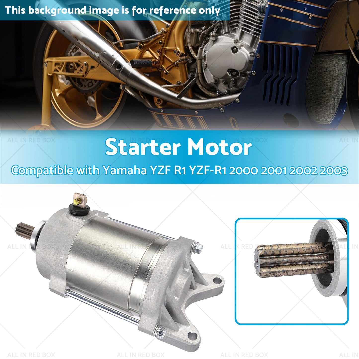 {{ Engine Starter Motor Suitable for Yamaha YZF-R1 2000-2003 5PW-81890-01-00 }} - Buy Car Parts Online at {{ Kaka Auto Parts }}.