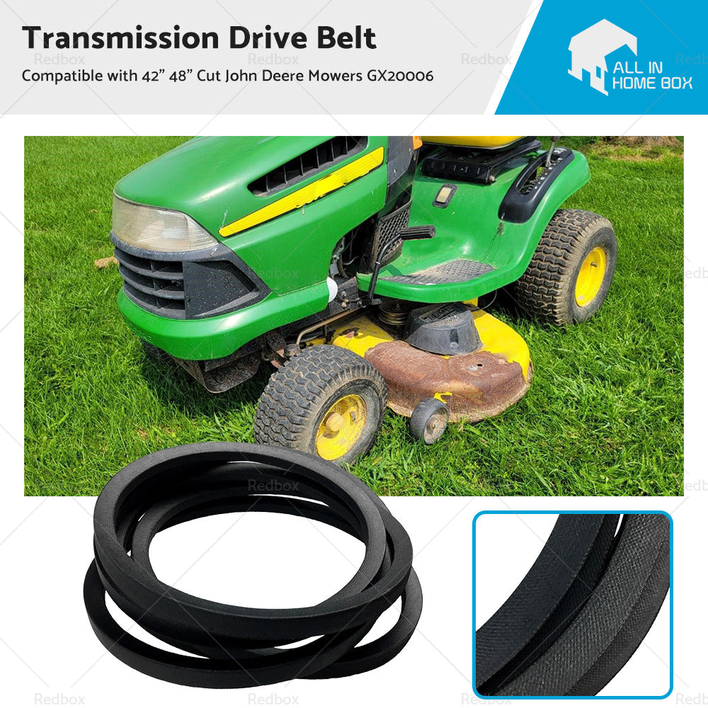 Transmission Drive Belt Suitbale For 42 inch 48 inch Cut John Deere Mowers GX20006 Black