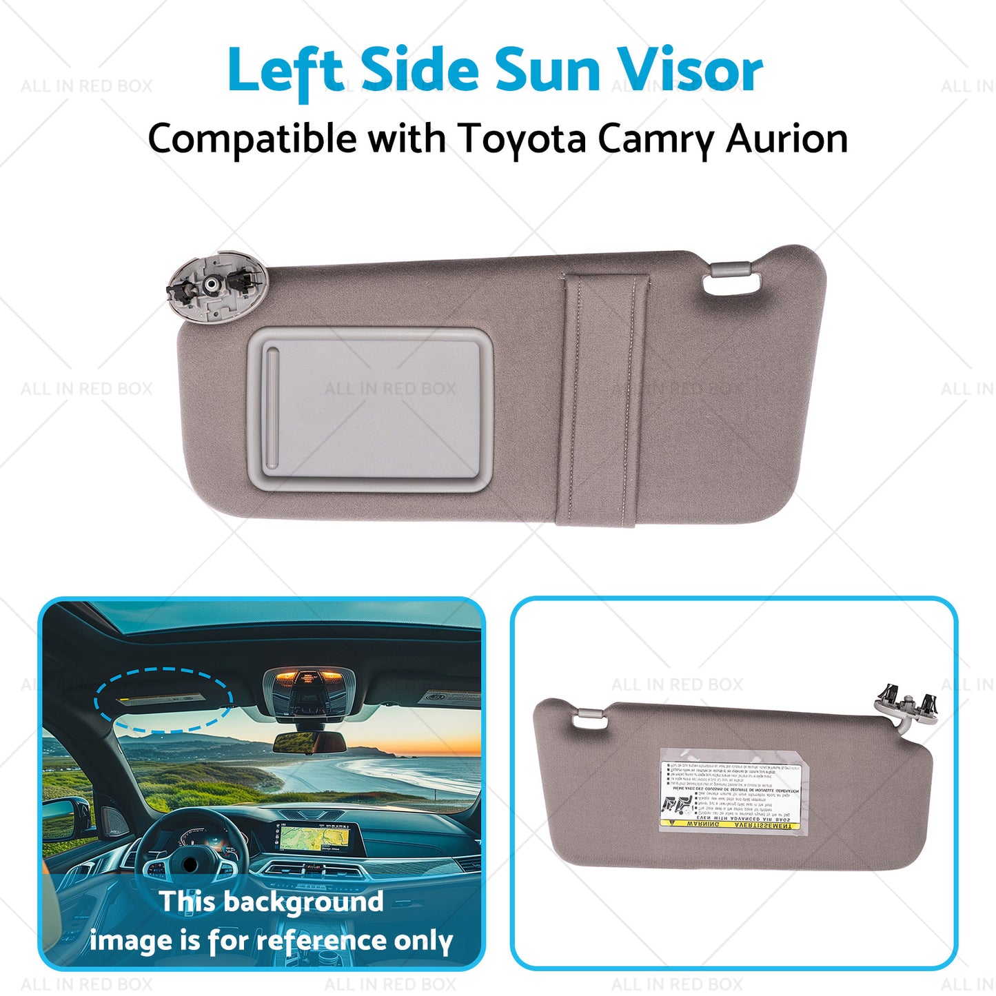 {{ 7432006780B0 Left Side Sun Visor Gray Suitable for Toyota Camry Aurion 07-11 }} - Buy Car Parts Online at {{ Kaka Auto Parts }}.