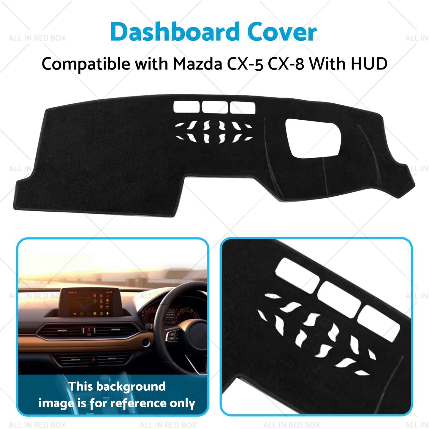 {{ Dash Mat Dashmat Dashboard Cover Suitable For Mazda CX-5 CX-8 With HUD 2017-2022 }} - Buy Car Parts Online at {{ Kaka Auto Parts }}.