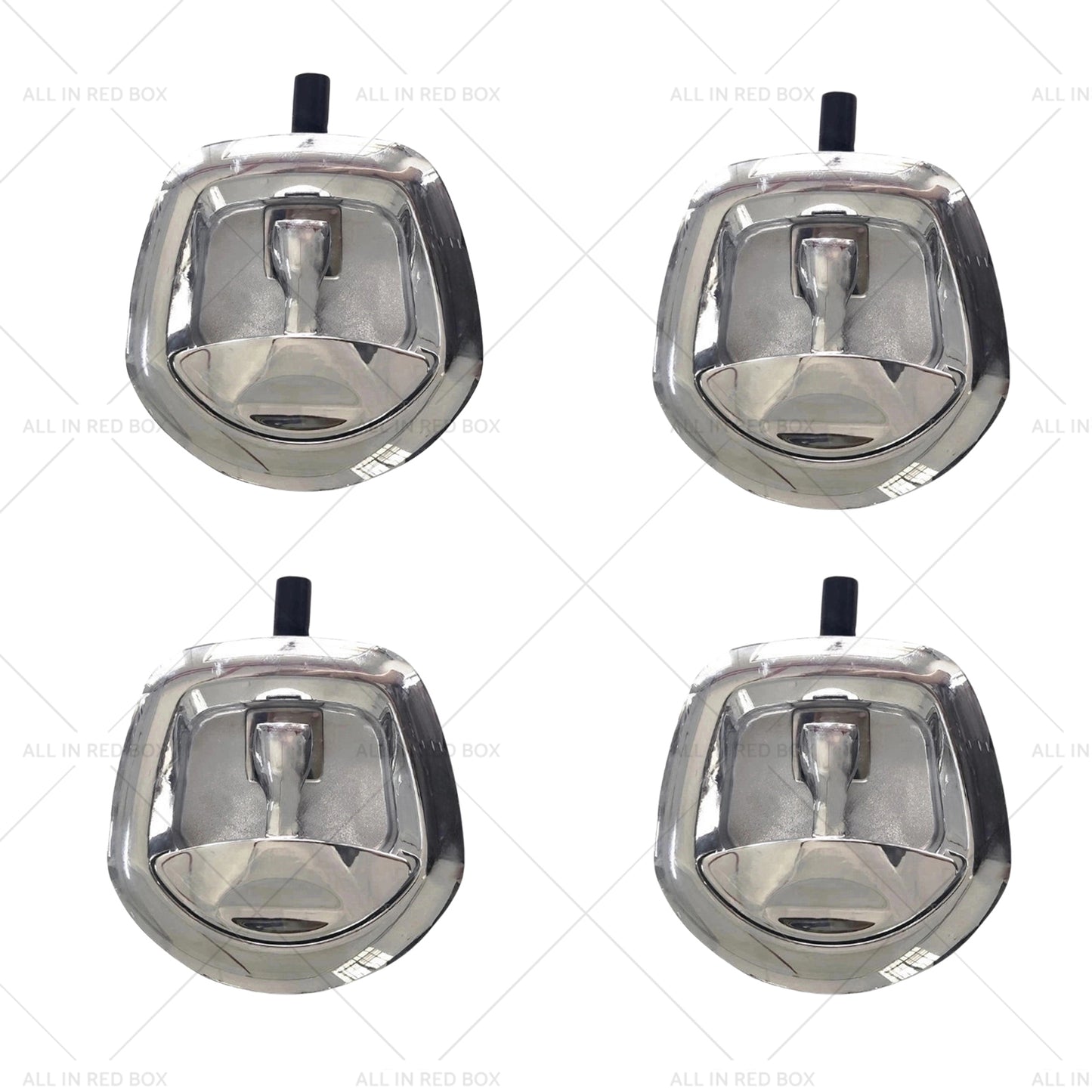4 Set Chrome Power Operated Recessed Folding Whale Tail T-Lock Handle Toolbox